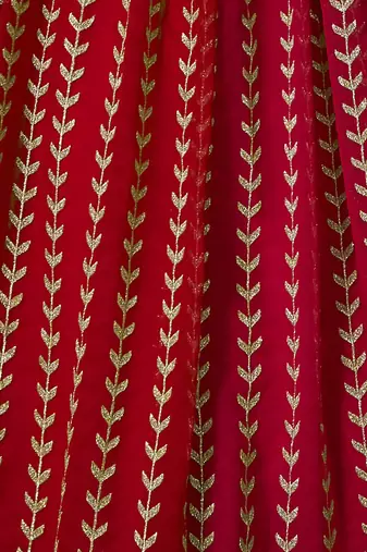 RED SEQUINS EMBROIDERED GEORGETTE DESIGNER BRIDAL WEDDING & PARTY WEAR FESTIVAL SEMI STITCHED LEHENGA