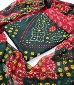 Unstitched crepe salwar suit material printed