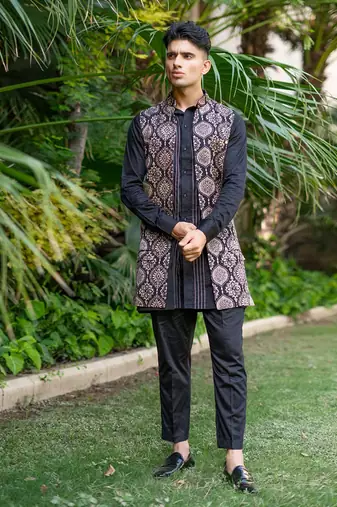 Black printed surmayi  kurta sets