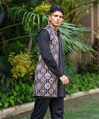 Black printed surmayi  kurta sets 5