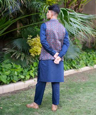Navy blue printed neelam  kurta sets 5