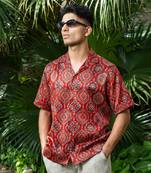 Maroon printed surkh shirts