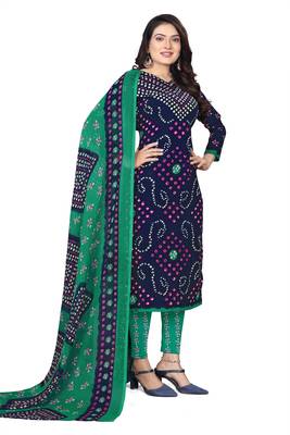Unstitched crepe salwar suit material printed 1