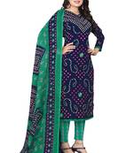 Unstitched crepe salwar suit material printed
