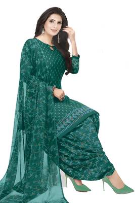 Unstitched crepe salwar suit material printed 1