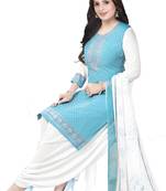 Unstitched crepe salwar suit material printed