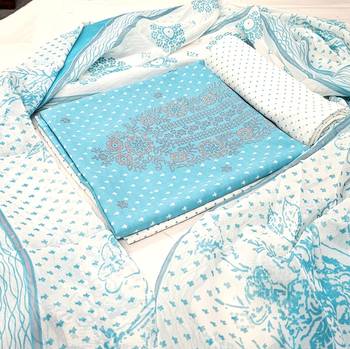 Unstitched crepe salwar suit material printed 2