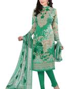 Unstitched crepe salwar suit material printed