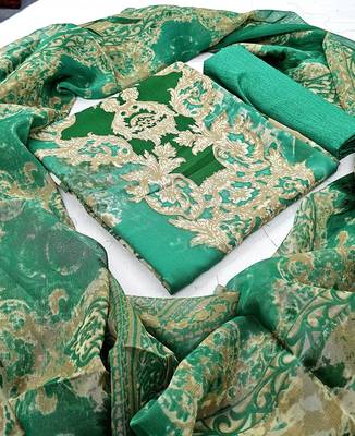Unstitched crepe salwar suit material printed 2