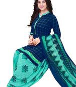 Unstitched crepe salwar suit material printed
