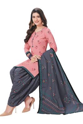 Unstitched crepe salwar suit material printed 1