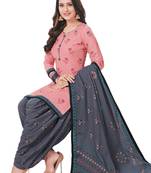 Unstitched crepe salwar suit material printed