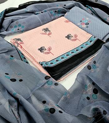 Unstitched crepe salwar suit material printed 2