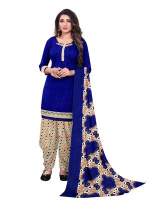 Unstitched crepe salwar suit material printed 1
