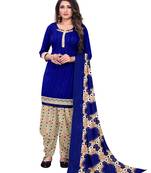 Unstitched crepe salwar suit material printed