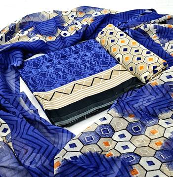 Unstitched crepe salwar suit material printed 2