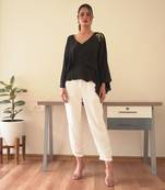 Celeste embroidered black top