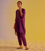 Purple chanderi co-ord set