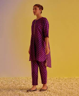 Purple chanderi co-ord set 2