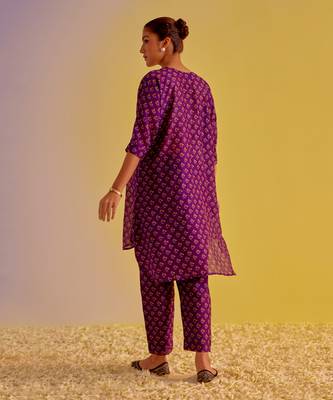 Purple chanderi co-ord set 3