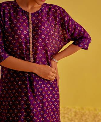 Purple chanderi co-ord set 4