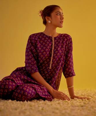 Purple chanderi co-ord set 5