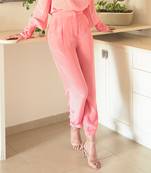 Jackie straight-cut coral trousers