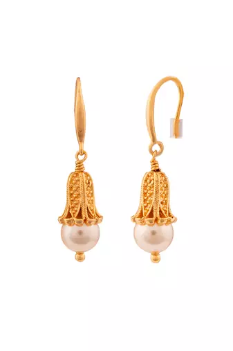 Golden earrings - 3 sets Swarovski pearl and coral one gram gold