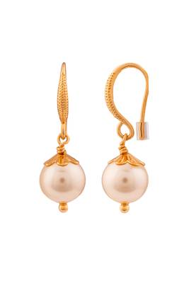 Golden earrings - 3 sets Swarovski pearl and coral one gram gold 4