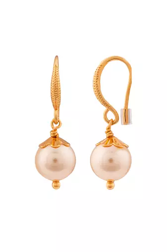 Golden earrings - 3 sets Swarovski pearl and coral one gram gold