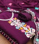 Leeza store women georgette sequin & traditional pattern multicolor thread work kurta bottom dupatta set dress material