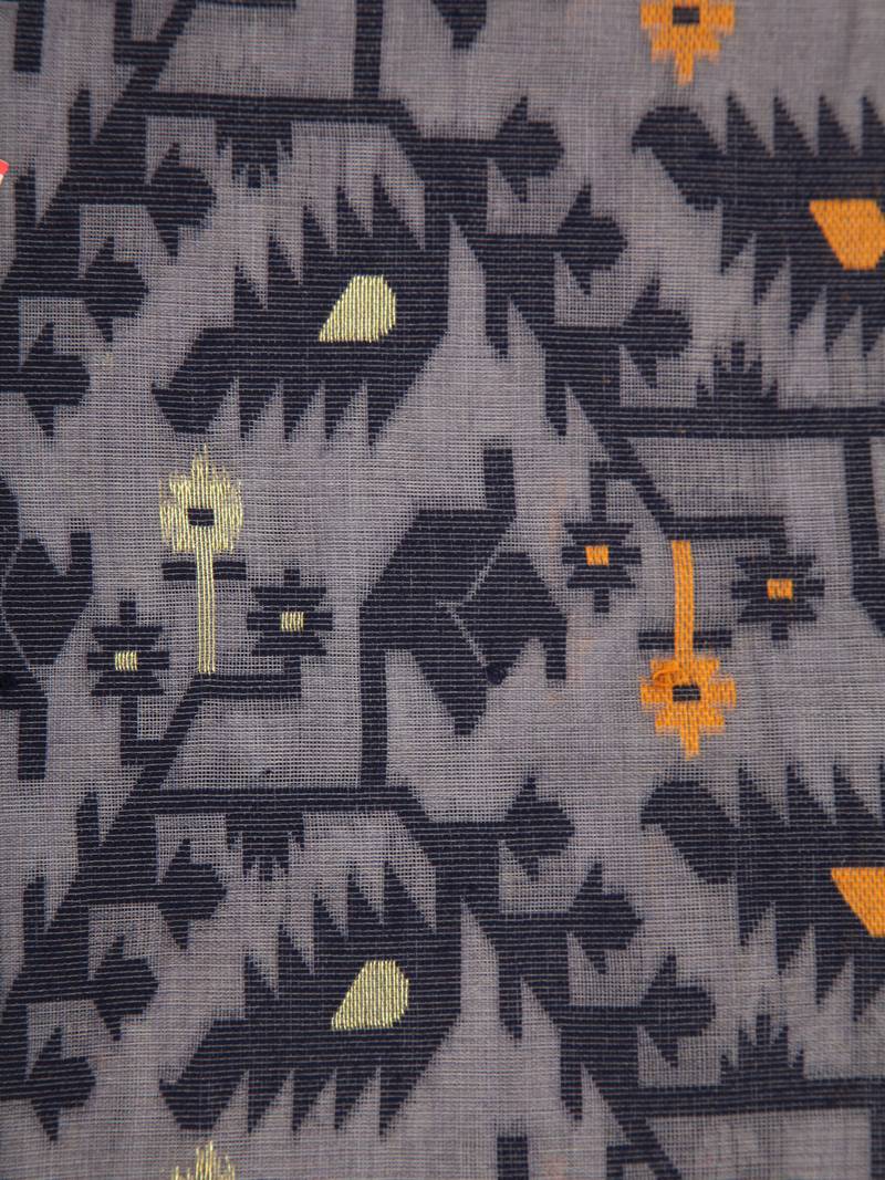 Pinkloom Women'S Black Hand_Woven Soft Cotton Jamdani-Sarees Without Blouse Piece