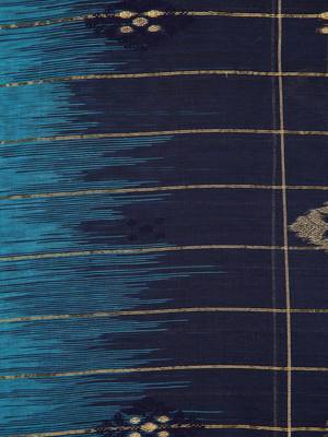 PinkLoom Women's  Blue Hand_Woven Cotton-Silk-Sarees With Unstitched Blouse Piece 4