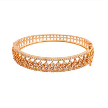 Golden and diamond bracelet openable free size one gram gold 3