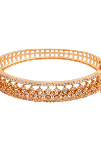 Golden and diamond bracelet openable free size one gram gold