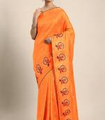 Serona fabrics women's sana silk embroidery work saree with blouse