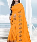 Serona fabrics women's sana silk thread embroidery work saree with blouse