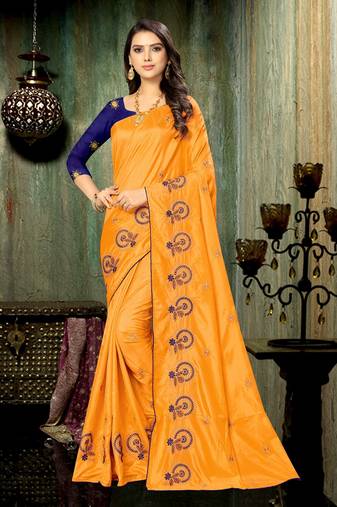 Serona fabrics women's sana silk thread embroidery work saree