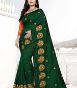 Serona fabrics women's sana silk thread embroidery work saree with blouse