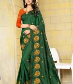 Serona fabrics women's sana silk thread embroidery work saree