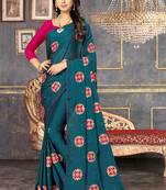 Serona fabrics women's rangoli georgette embroidery work saree with blouse
