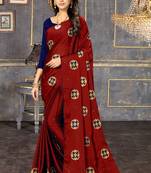 Serona fabrics women's rangoli georgette embroidery work saree with blouse