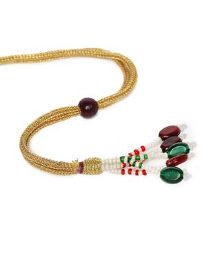 Laida gold-plated and red handcrafted kundan studded jewellery set 5