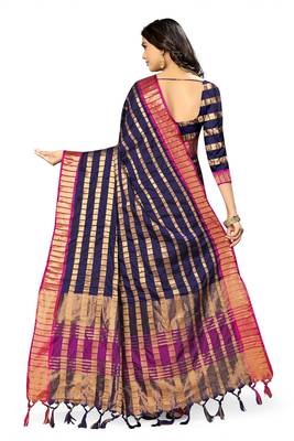 Serona fabrics women's art silk  zari weaving work saree 4