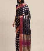 Serona fabrics women's art silk zari weaving work saree with blouse