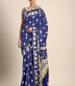 Serona fabrics women's banarasi silk zari weaving work printed party wear saree