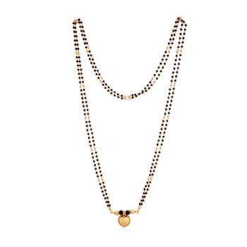 Black beads mangalsutra with cap (7+1) with single vati one gram gold 3