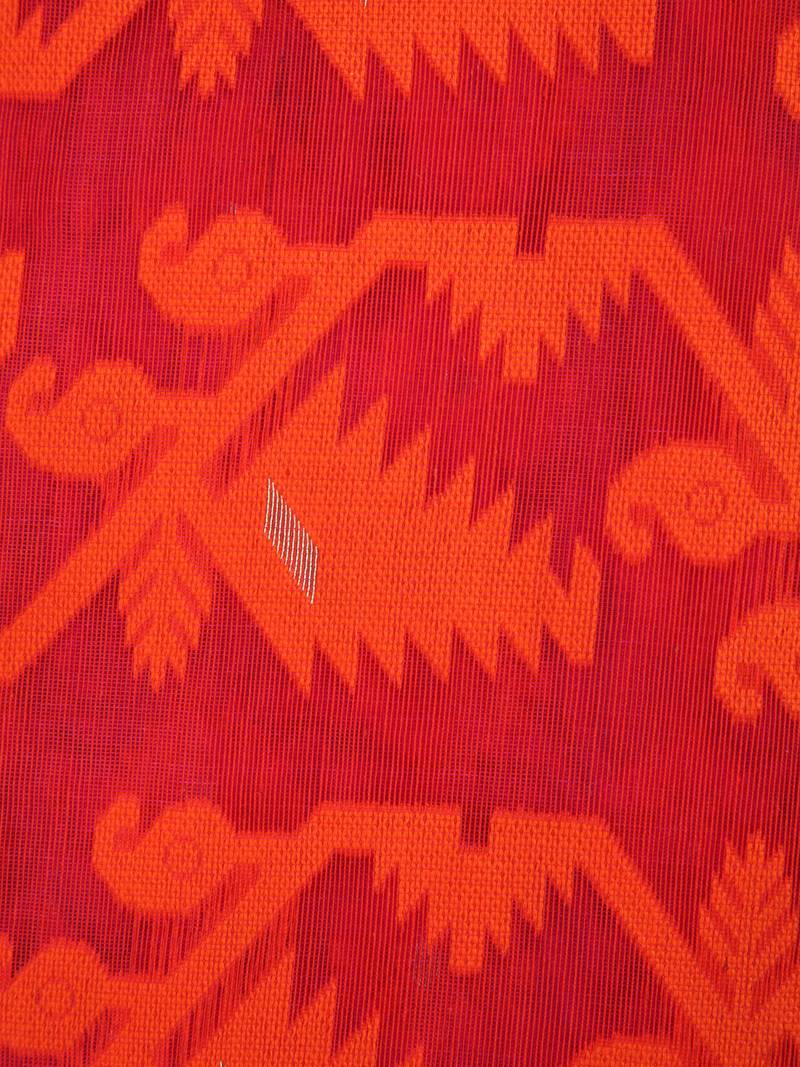 Pinkloom Women'S Red Hand_Woven Cotton Jamdani Saree Without Blouse