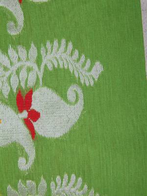 PinkLoom Women's Green Hand_Woven Cotton_Silk Saree With Blouse 4
