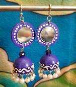 Quilled jhumkas with mirror earrings 1